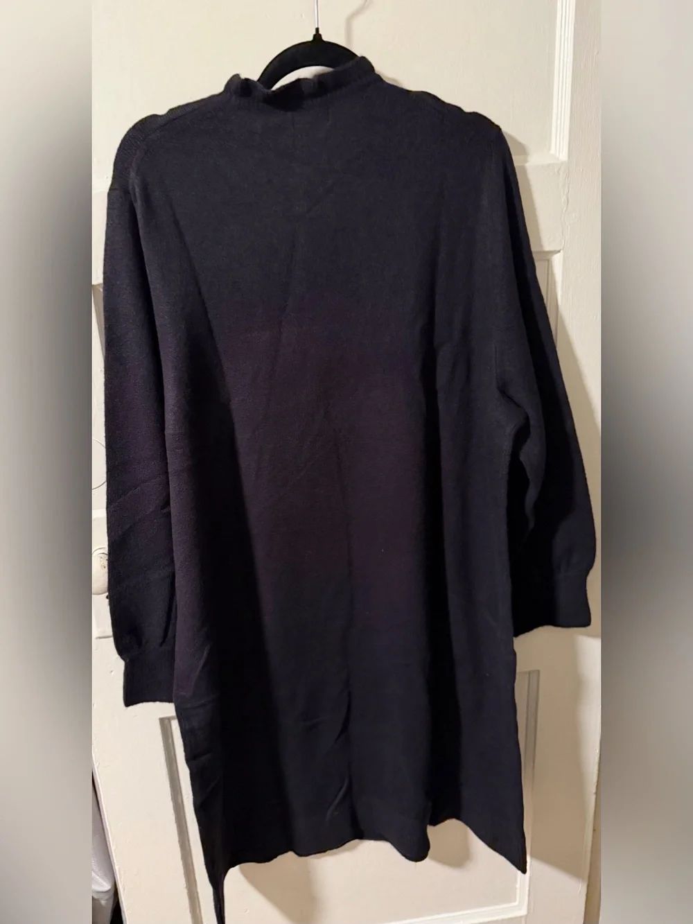 NWT J.Crew Ruffleneck Sweater Dress Black Soft Knit Plus Size 2X